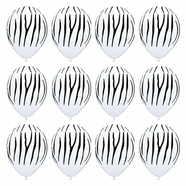 Latex 10 x 12" Animal zebra Printed Latex Balloons Suitable for air or helium